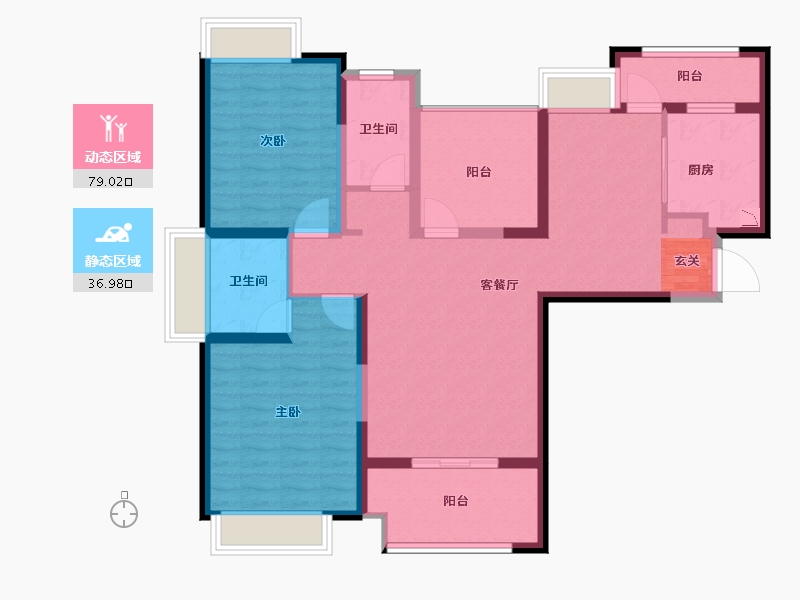 江苏省-无锡市-融侨观邸-103.00-户型库-动静分区