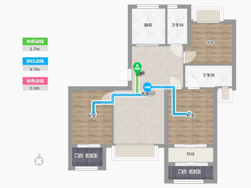 浙江省-杭州市-首开望宸樾庐-71.38-户型库-动静线