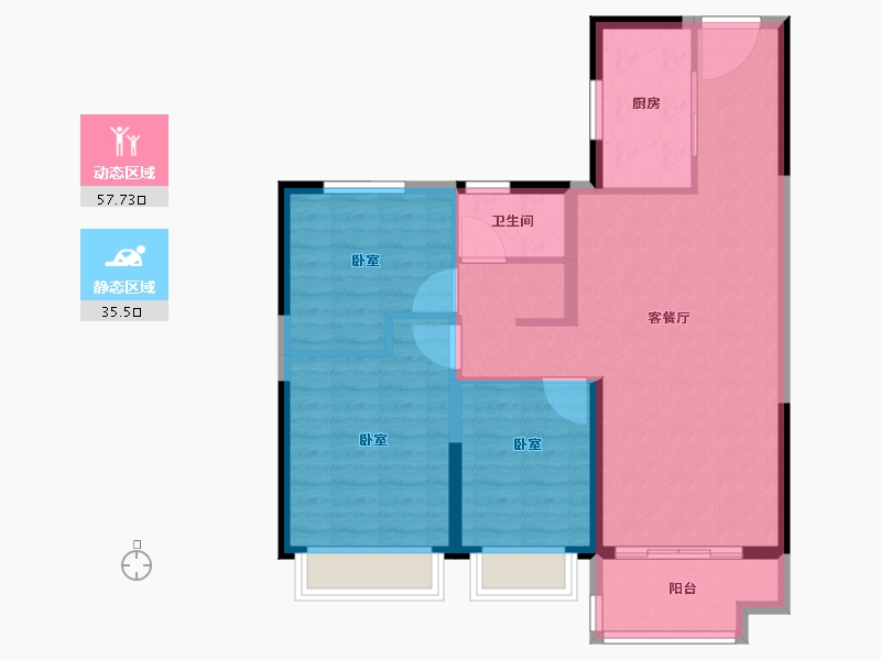 江苏省-宿迁市-泗洪碧桂园·泗州府-84.00-户型库-动静分区