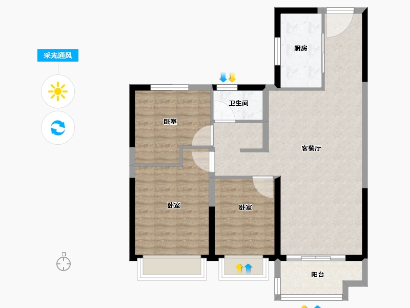 江苏省-宿迁市-泗洪碧桂园·泗州府-84.00-户型库-采光通风