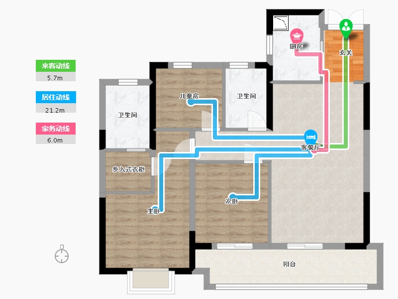 江苏省-淮安市-璟和名城茂华国际-95.10-户型库-动静线