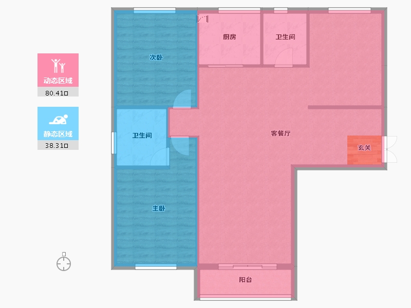 内蒙古自治区-包头市-万郡·大都城-109.57-户型库-动静分区