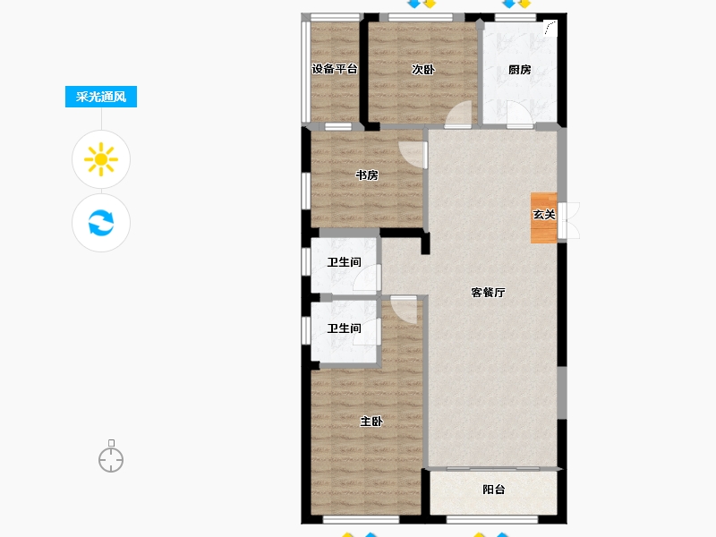 内蒙古自治区-包头市-万郡·大都城-99.77-户型库-采光通风