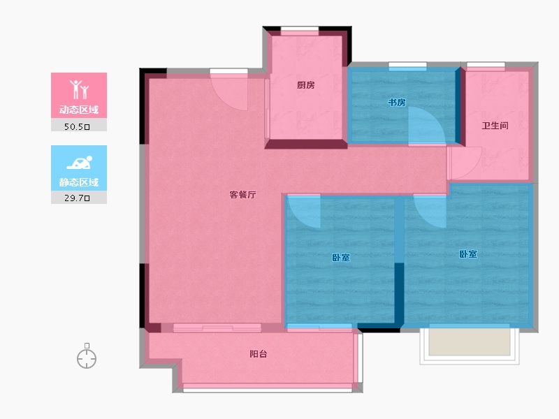 浙江省-宁波市-宋都城投学林新天地-72.01-户型库-动静分区