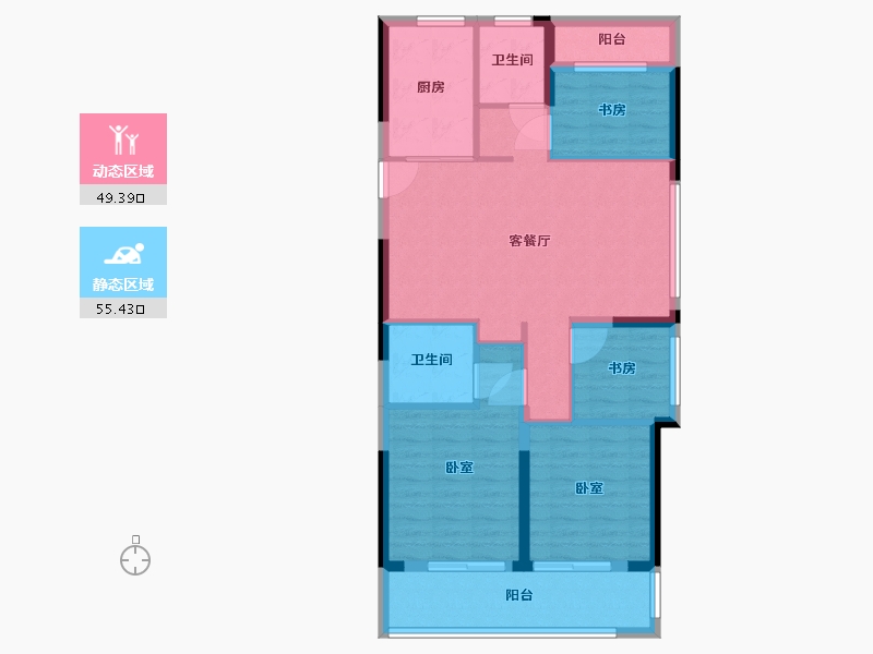 浙江省-宁波市-奥克斯·棠悦府-94.00-户型库-动静分区