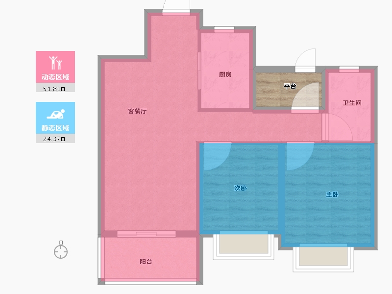 江苏省-南京市-弘阳金辉时光悦府-72.00-户型库-动静分区