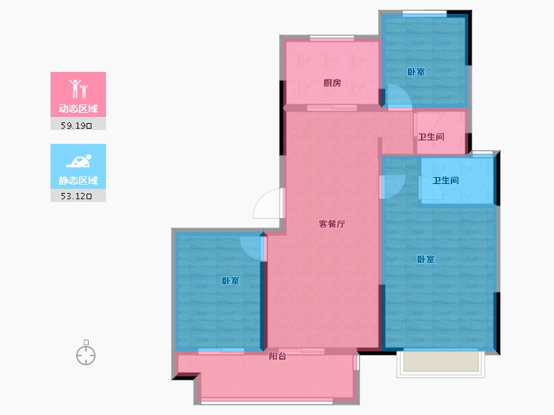 江苏省-宿迁市-吾悦广场（吾悦华府）-101.27-户型库-动静分区