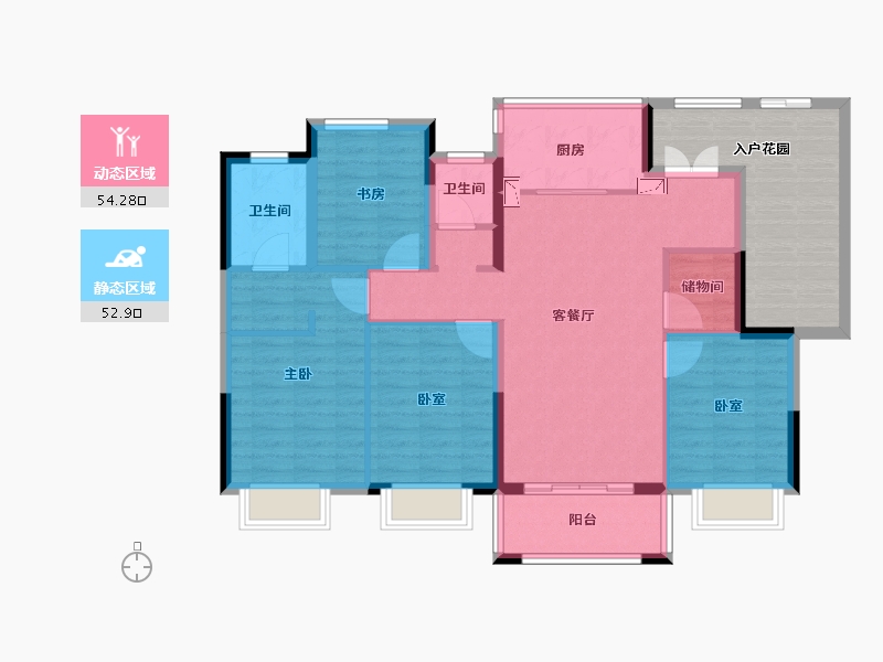 浙江省-宁波市-中国铁建青秀澜湾-110.00-户型库-动静分区