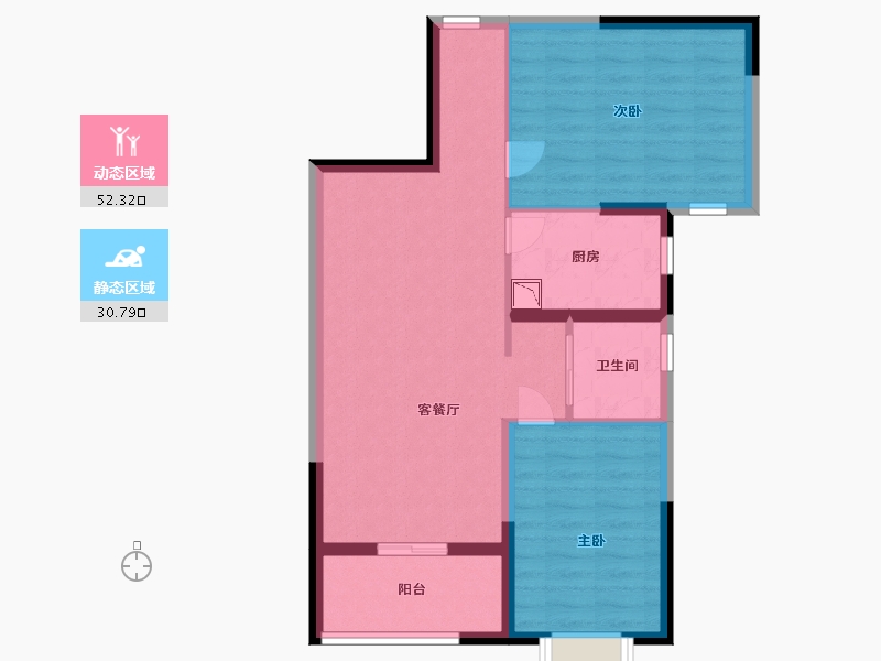 江苏省-淮安市-璟和名城茂华国际-74.40-户型库-动静分区