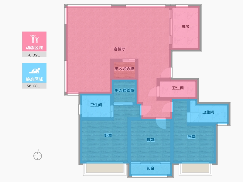 浙江省-宁波市-江山万里·琅峰-110.81-户型库-动静分区