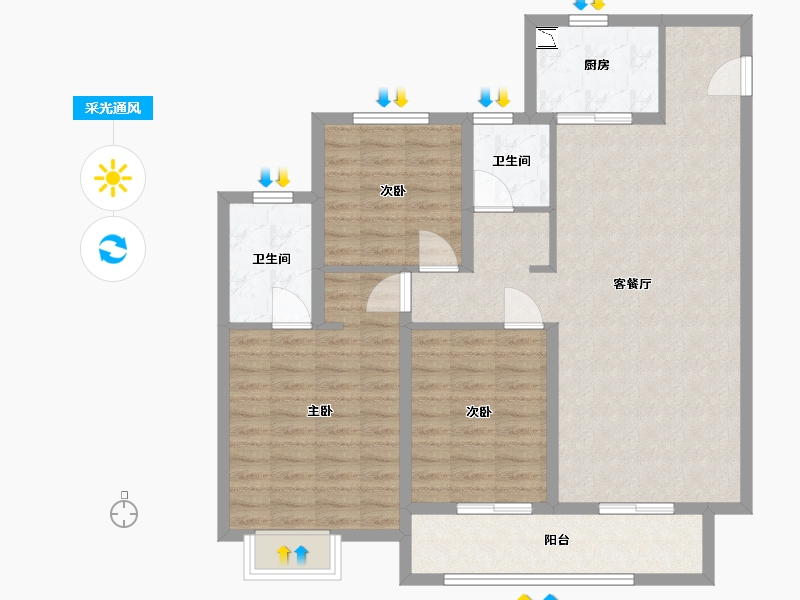 青海省-西宁市-中海·山湖大观-101.00-户型库-采光通风