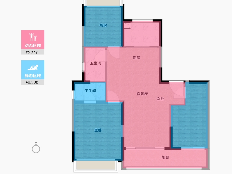 江苏省-苏州市-中交路劲璞玥风华-100.62-户型库-动静分区