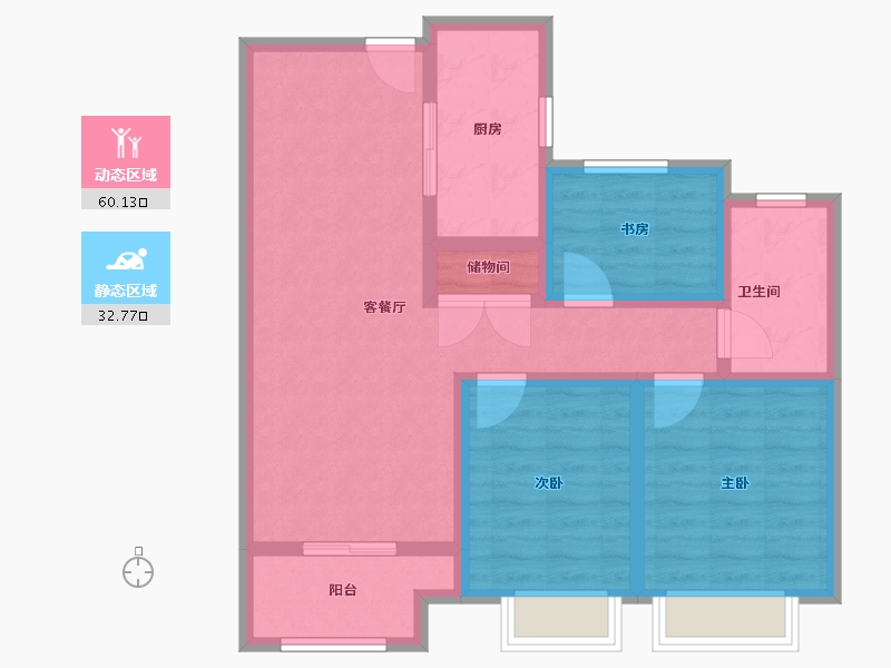 江苏省-扬州市-佳源桂府-82.00-户型库-动静分区