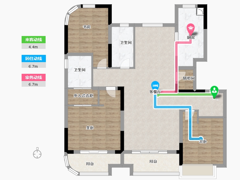 江苏省-徐州市-欢GO街区住宅-109.87-户型库-动静线