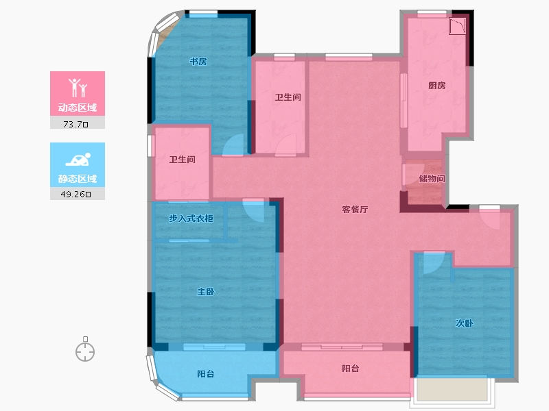 江苏省-徐州市-欢GO街区住宅-109.87-户型库-动静分区