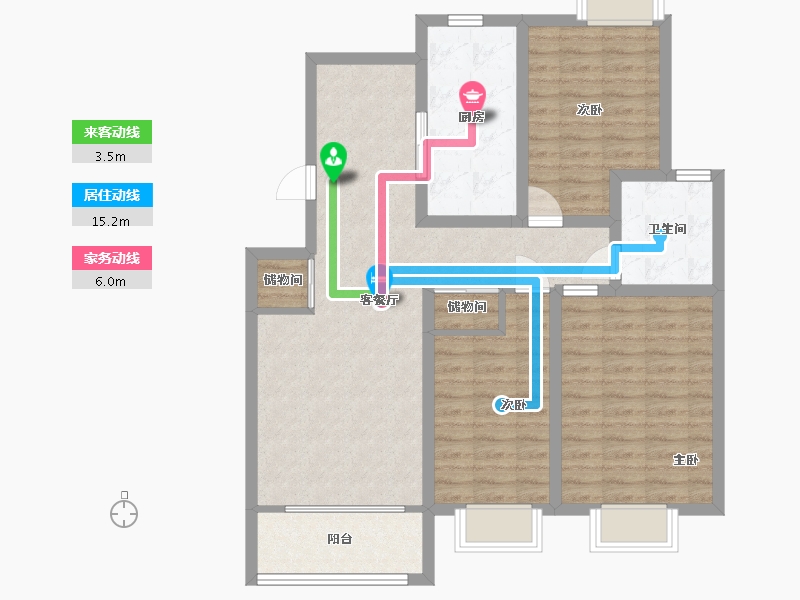 江苏省-淮安市-阅淮苑-94.40-户型库-动静线