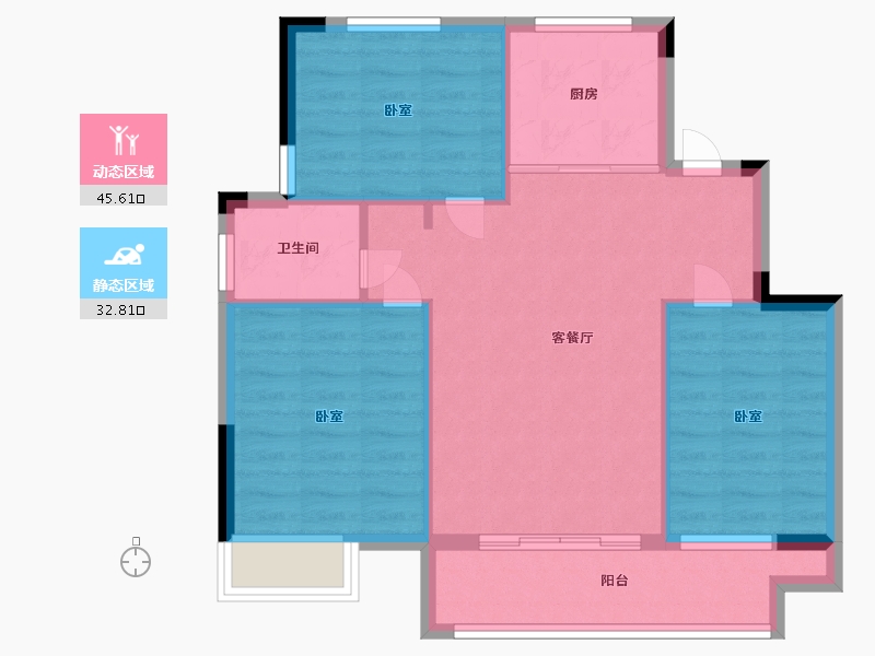 浙江省-宁波市-临湾府-71.00-户型库-动静分区