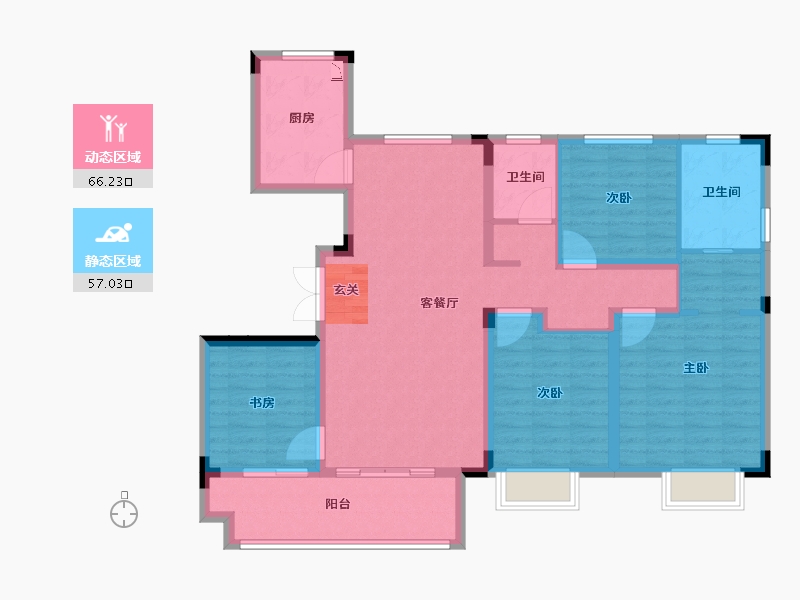 浙江省-台州市-卓越中南熙悦-110.34-户型库-动静分区