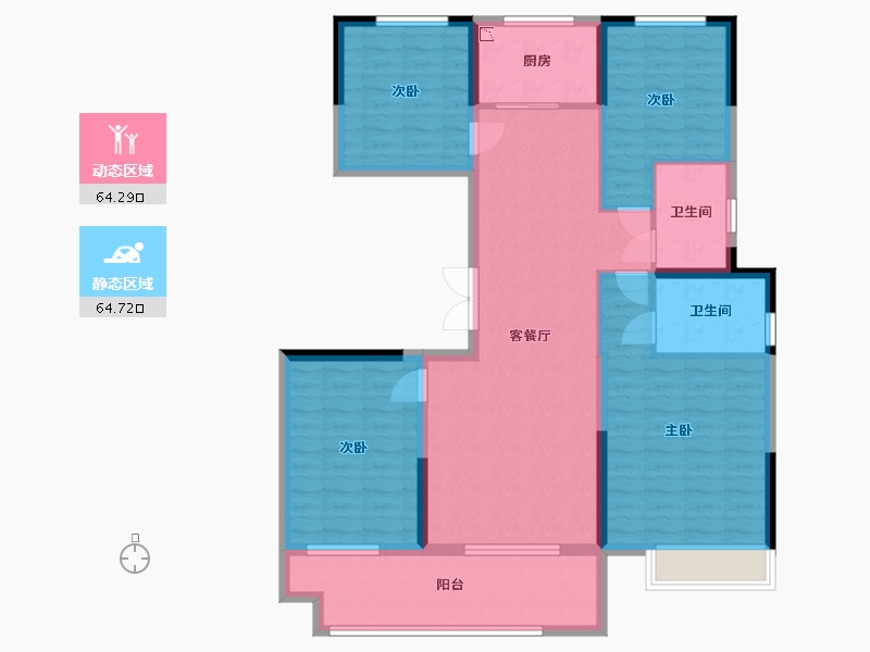 江苏省-盐城市-欧堡利亚珺悦府-116.00-户型库-动静分区