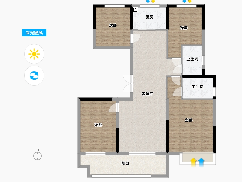 江苏省-盐城市-欧堡利亚珺悦府-116.00-户型库-采光通风