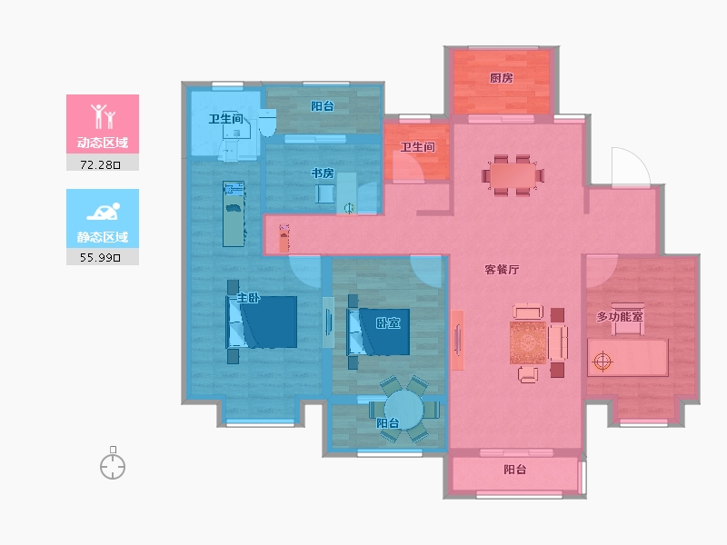 江苏省-扬州市-绿地中央学府-117.00-户型库-动静分区