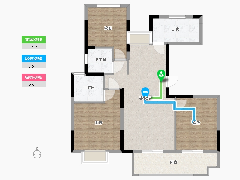 江苏省-南通市-通州上悦城-93.00-户型库-动静线