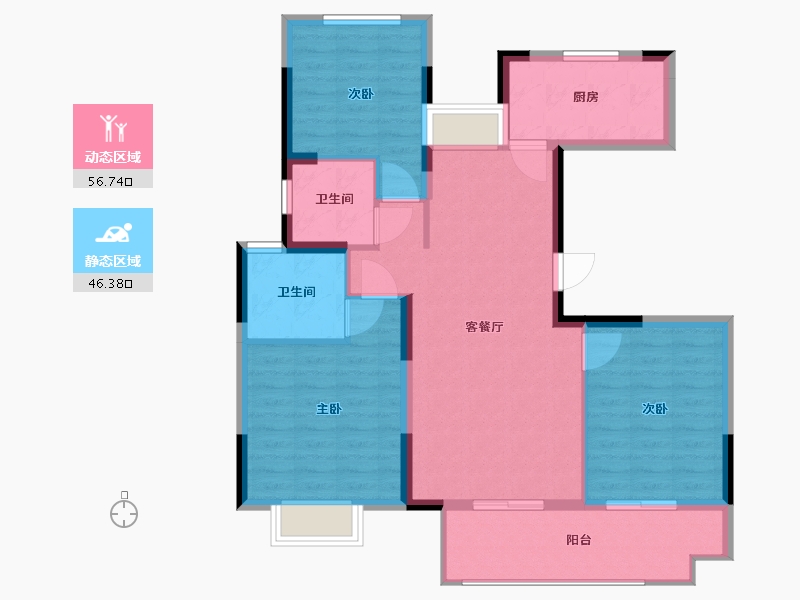 江苏省-南通市-通州上悦城-93.00-户型库-动静分区