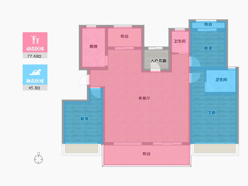 浙江省-宁波市-绿地新里铭庐公馆-114.00-户型库-动静分区