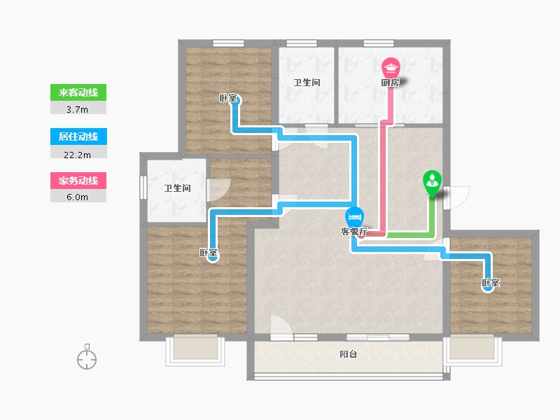 浙江省-宁波市-中传首府-104.63-户型库-动静线