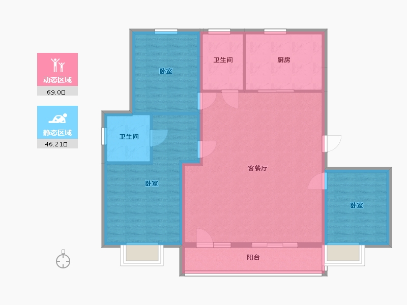 浙江省-宁波市-中传首府-104.63-户型库-动静分区