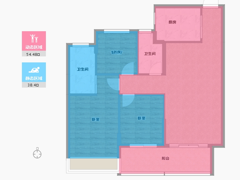 浙江省-金华市-明都星耀城-84.15-户型库-动静分区