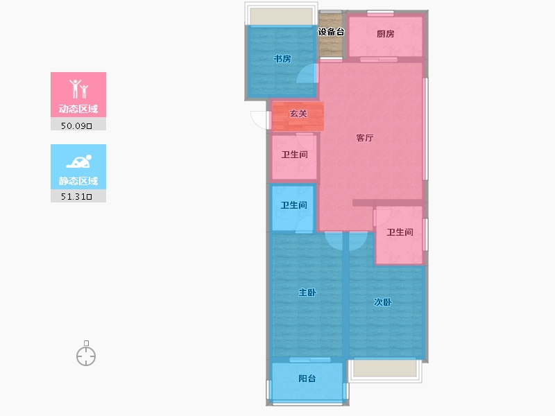 浙江省-台州市-碧桂园·城市之光-92.19-户型库-动静分区