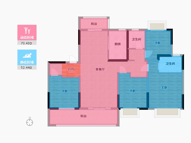 江苏省-盐城市-欧堡利亚珺悦府-112.00-户型库-动静分区