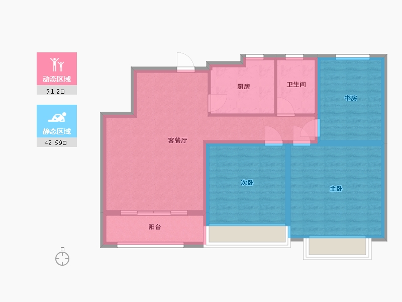 江苏省-淮安市-四季江南-84.00-户型库-动静分区