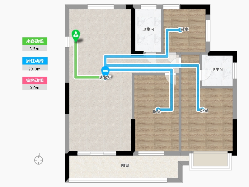 浙江省-宁波市-临湾府-75.99-户型库-动静线