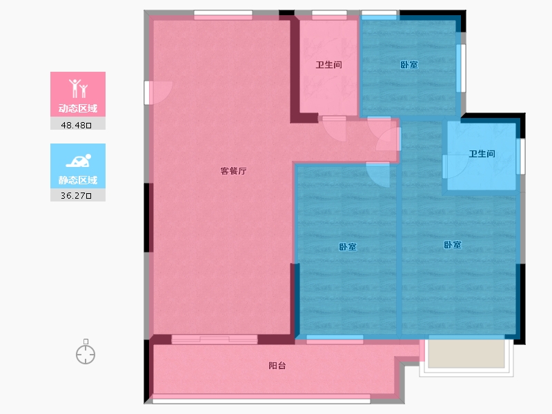 浙江省-宁波市-临湾府-75.99-户型库-动静分区