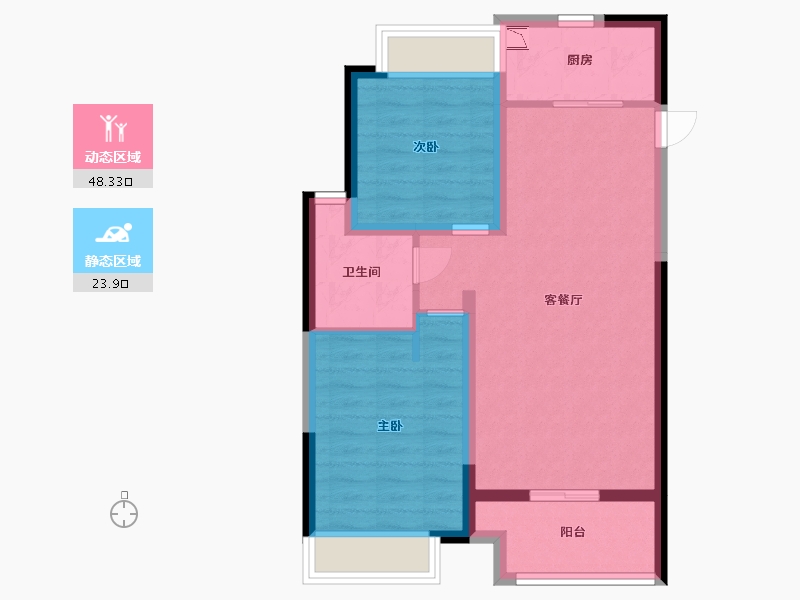 江苏省-淮安市-四季金辉观岚-64.00-户型库-动静分区