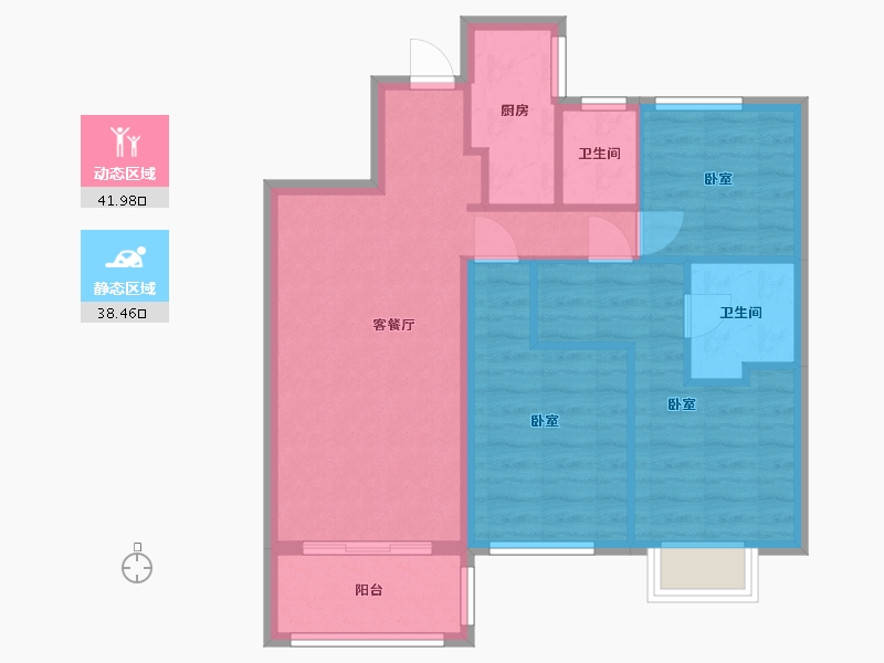 浙江省-杭州市-中骏钱塘御景-71.59-户型库-动静分区