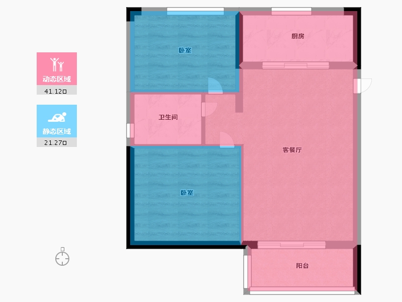 浙江省-宁波市-绿雅原乡-55.99-户型库-动静分区