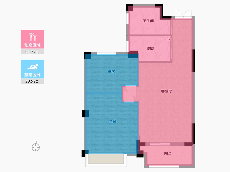 江苏省-淮安市-金圆幸福城-72.30-户型库-动静分区