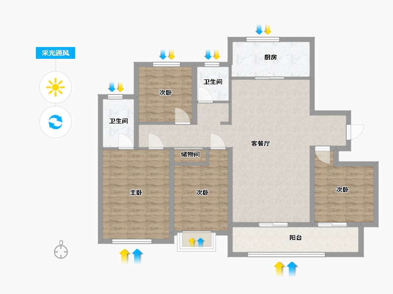 青海省-西宁市-中海·山湖大观-114.00-户型库-采光通风