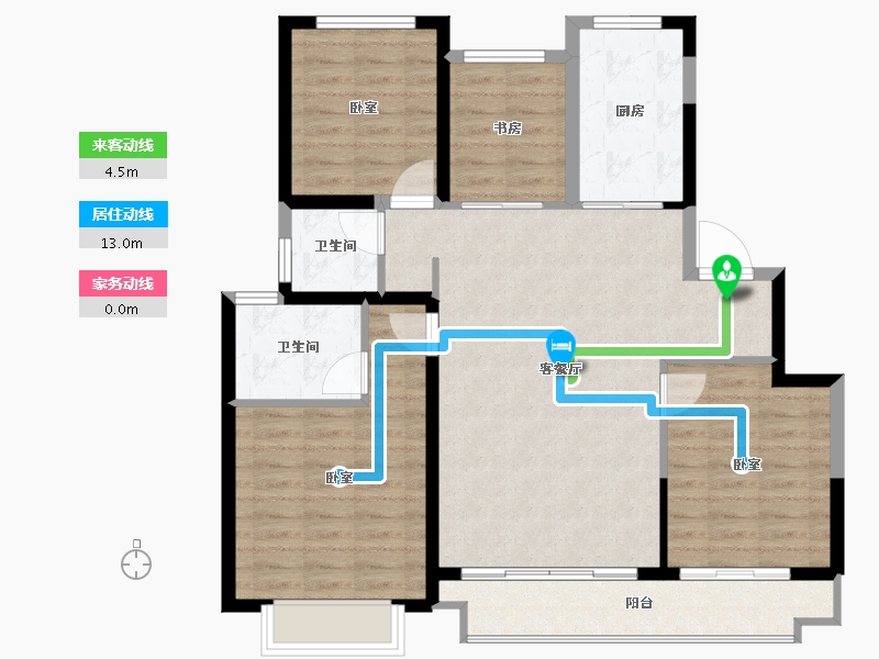 江苏省-宿迁市-华鸿·沁和园-102.00-户型库-动静线