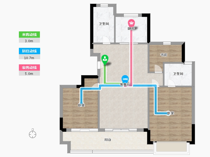 浙江省-宁波市-宋都城投学林新天地-84.00-户型库-动静线