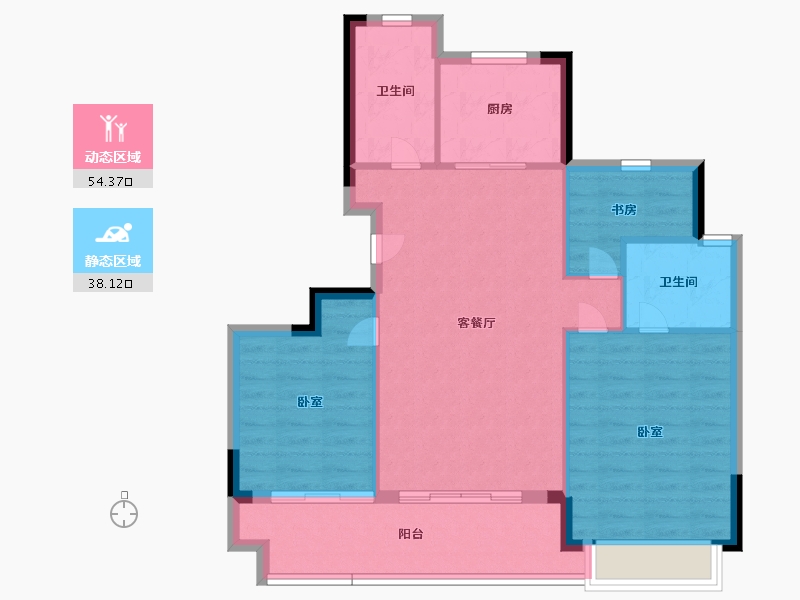 浙江省-宁波市-宋都城投学林新天地-84.00-户型库-动静分区