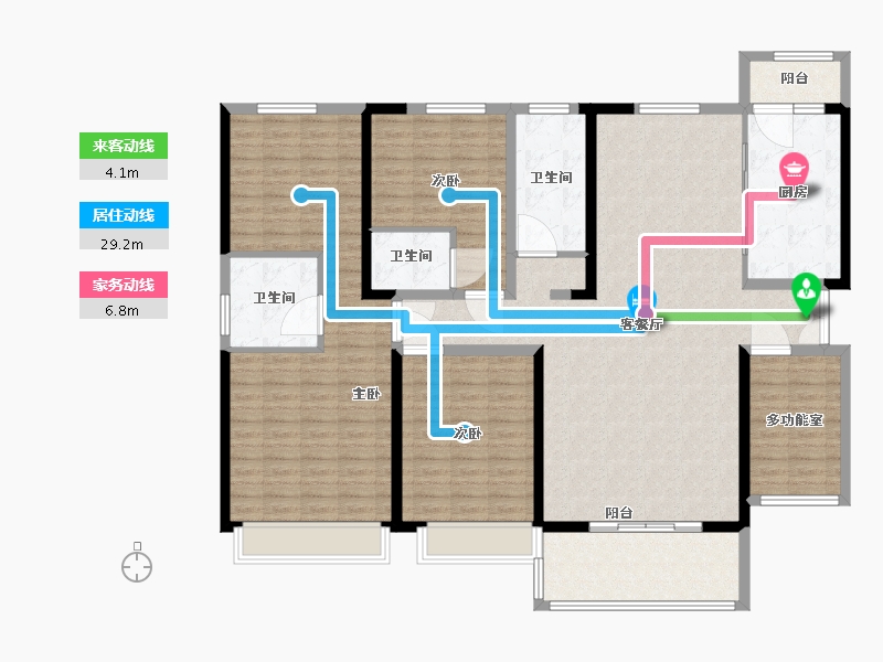 甘肃省-天水市-恒通御园-165.00-户型库-动静线