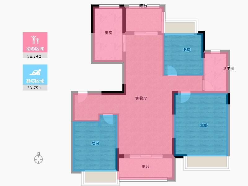 江苏省-徐州市-欢GO街区住宅-81.69-户型库-动静分区