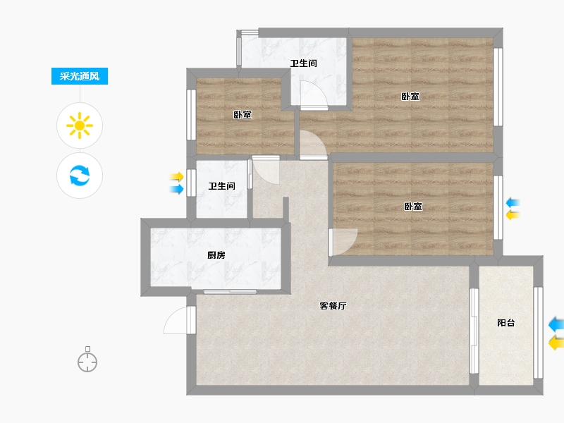 浙江省-温州市-润地巴厘九墅-69.00-户型库-采光通风