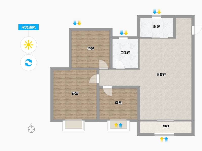 宁夏回族自治区-银川市-太阳城-97.70-户型库-采光通风