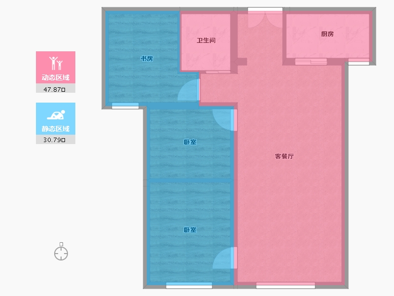 新疆维吾尔自治区-乌鲁木齐市-高铁顺城-70.65-户型库-动静分区