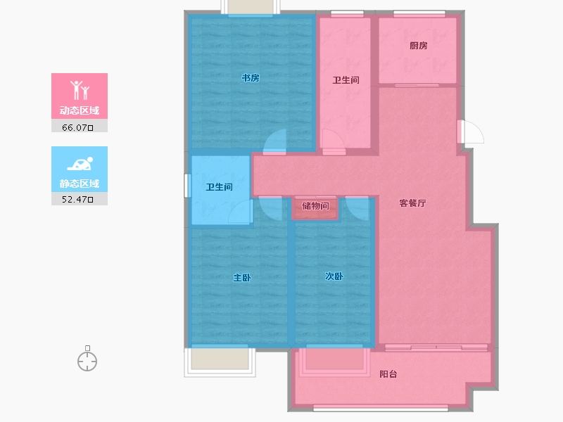 江苏省-徐州市-朋湖苑-106.00-户型库-动静分区